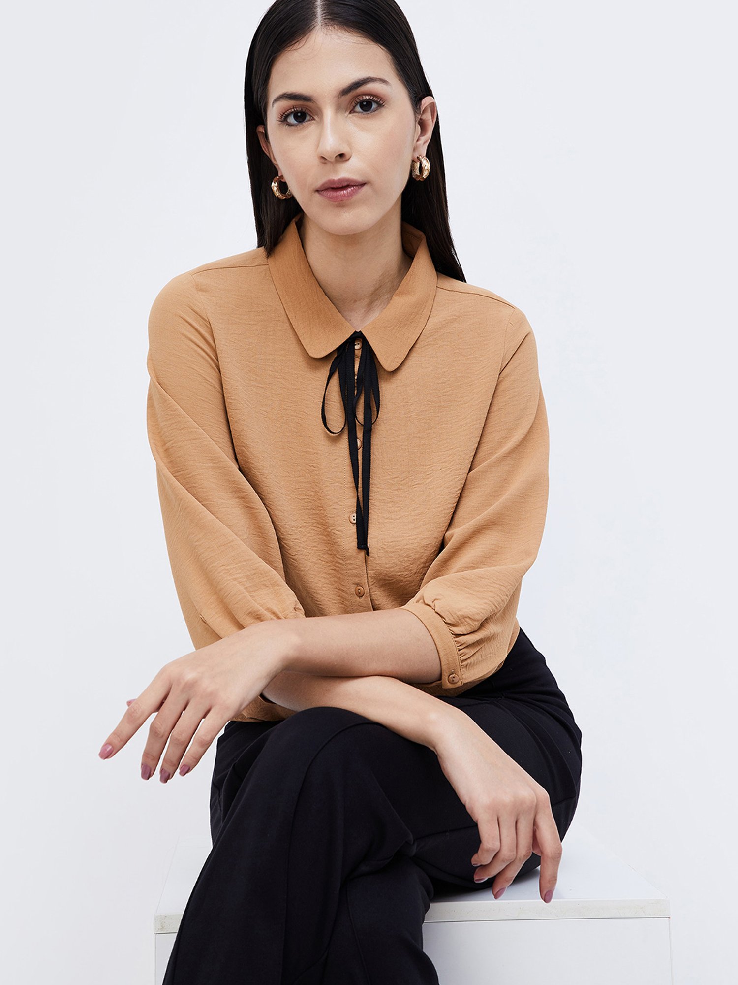 Code by Lifestyle Brown Regular Fit Top