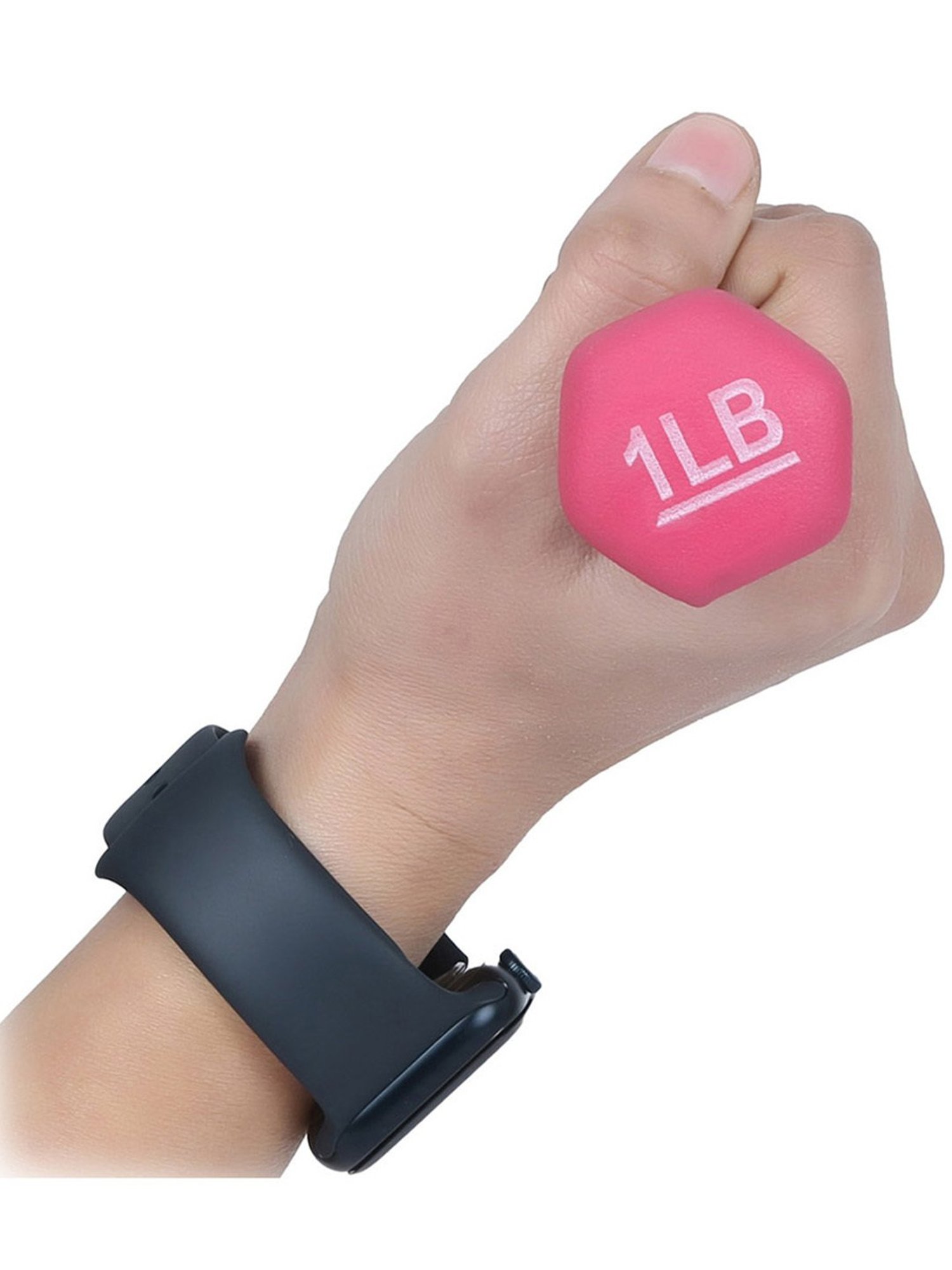 Kakss Neoprene Workout Fixed Weight Dumbbell Set Of 2pc (Pink) Size - 1LB