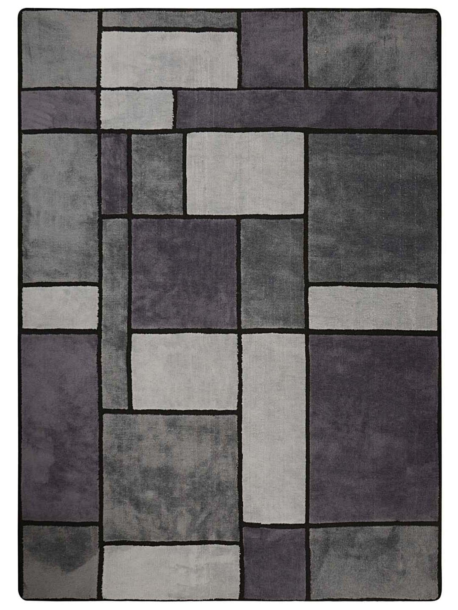 Saral Home Modern Grey Microfibre Carpet - Set of 1