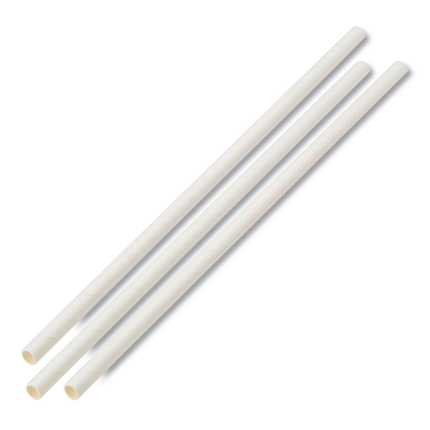 Individually Wrapped Paper Straws, 7 3/4" x 1/4", White, 3200/Carton PPRSTRWWR