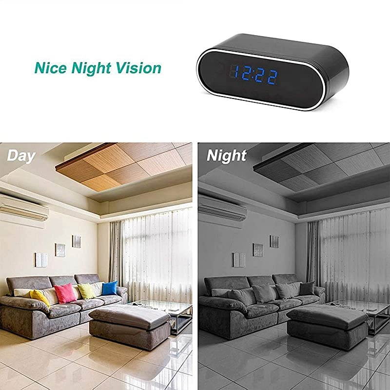 Camera, Hidden Camera Clock WiFi 1080P Video Recorder 140&deg; Wide Angle Lens Wireless IP Cameras for Indoor Home Security Monitoring Nanny Cam with Night Vision Motion Detection 2020 Version