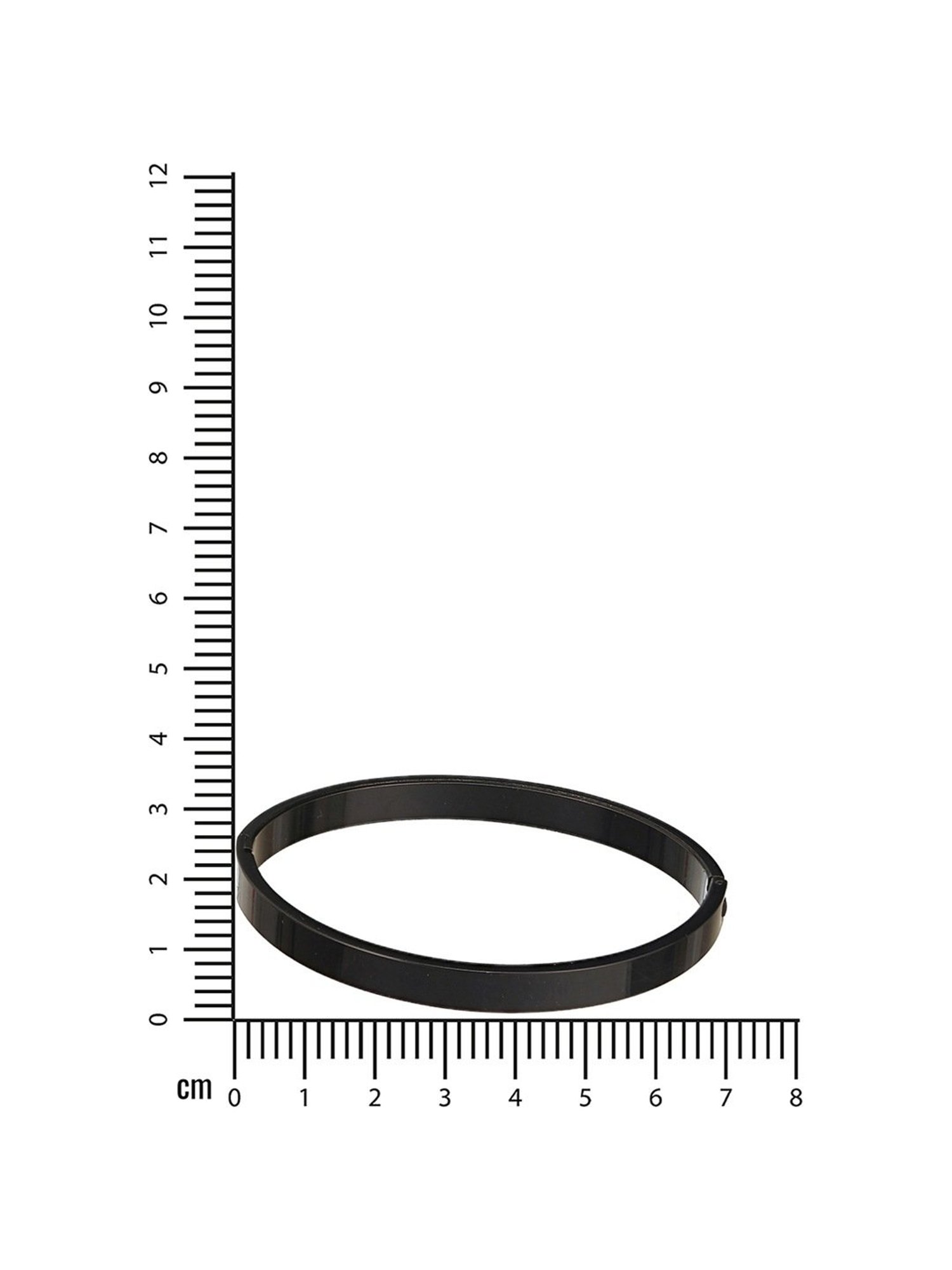 Aatmana Men Black Stainless Steel Kada Bracelet