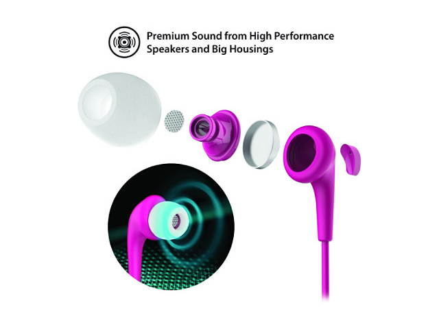 iLuv Pink BBGUM3INPN Bubble Gum 3 In Earbuds With Microphone