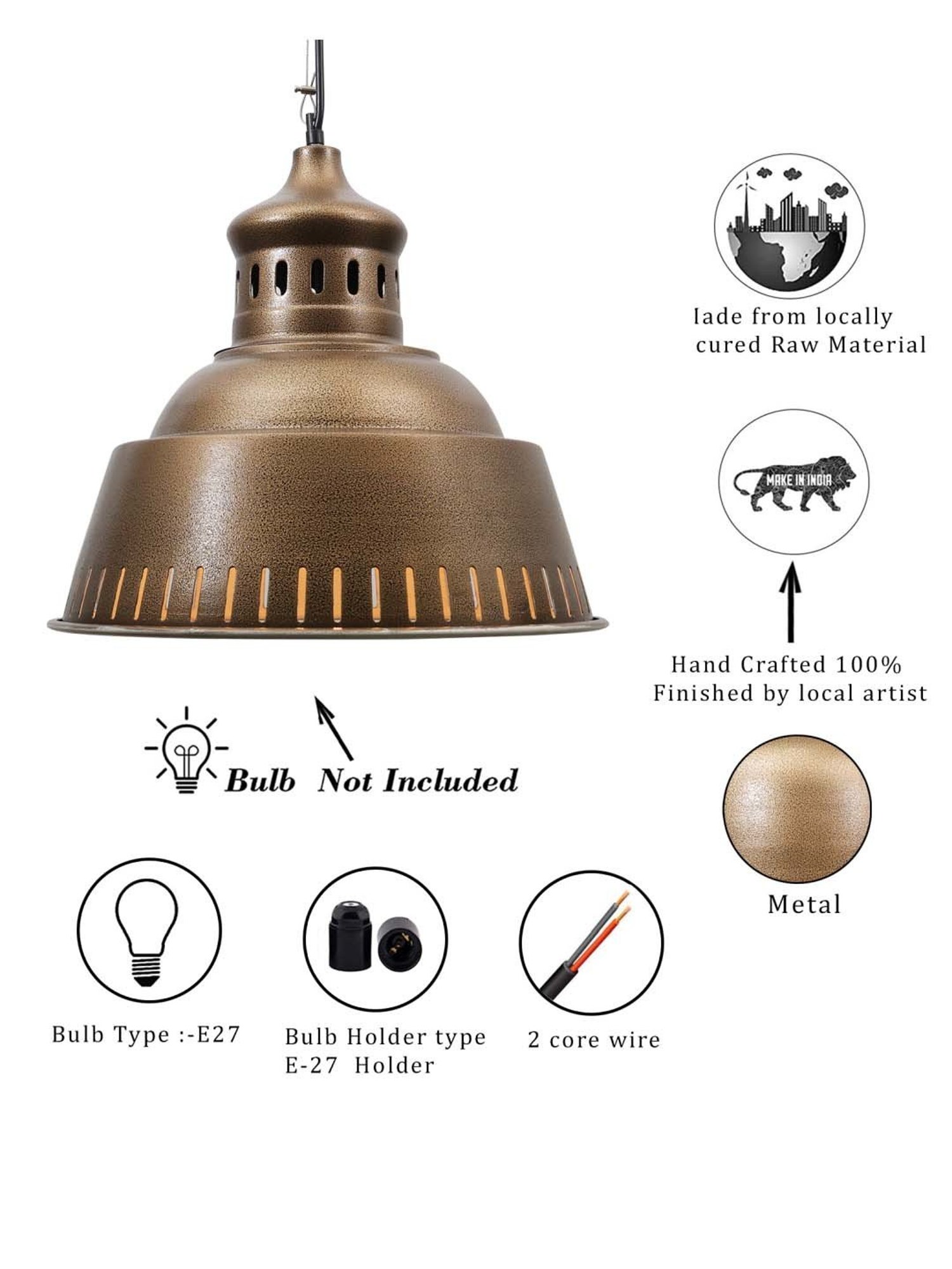 Homesake Golden Metal Nautical Barn Retro Chandelier Lighthouse Pendant Light