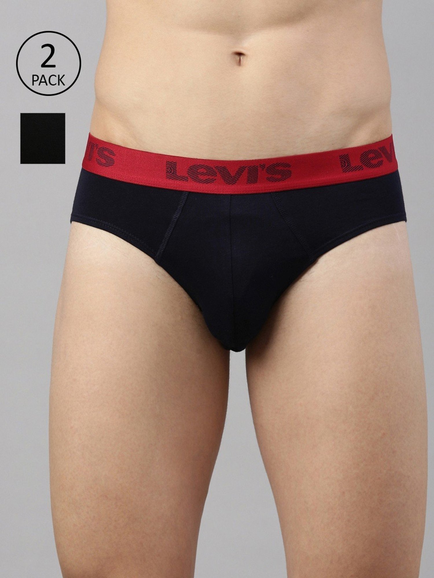Levi's 066 Jet Black & Navy Blazer Cotton Regular Fit Briefs - Pack Of 2