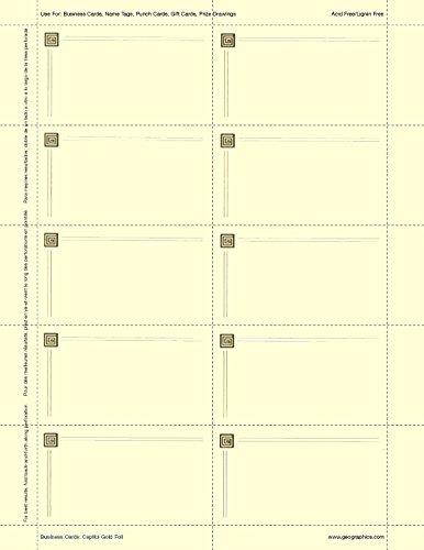 Geographics Capital Business Cards, 2 x 3.5 Inches, Ivory Gold Foil, 150-Cards Pack (47367S)