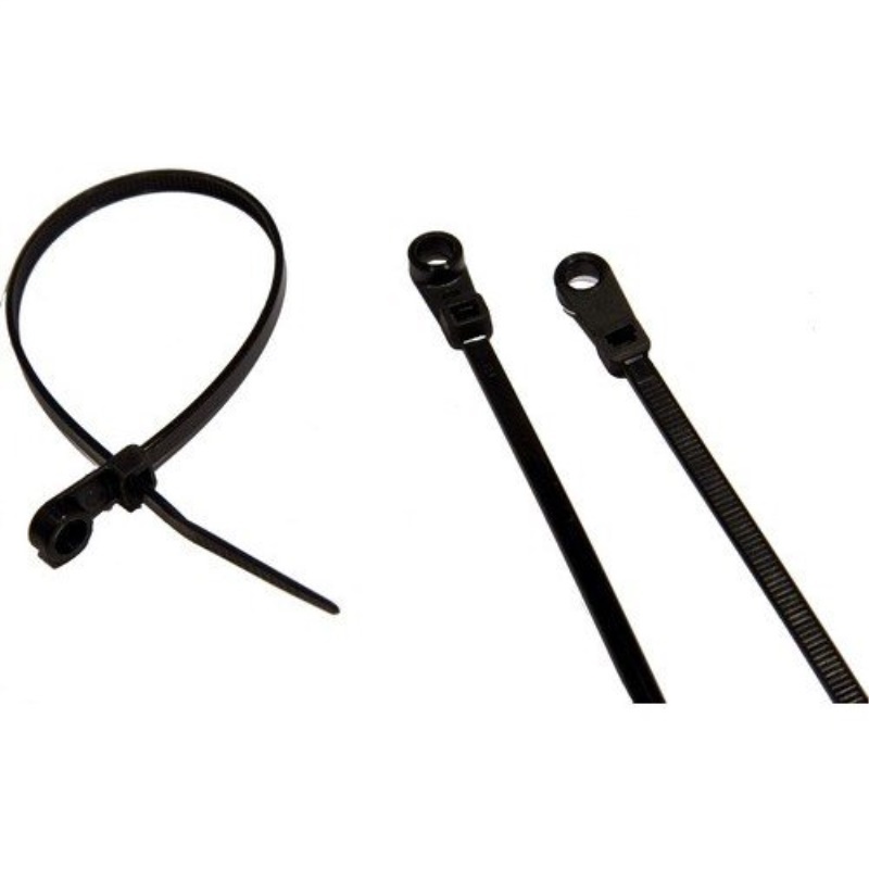 Morris 20334 UV Mounting Nylon Cable Tie with 40-Pound Tensile Strength, 6-Inch Length, Black, 100-Pack