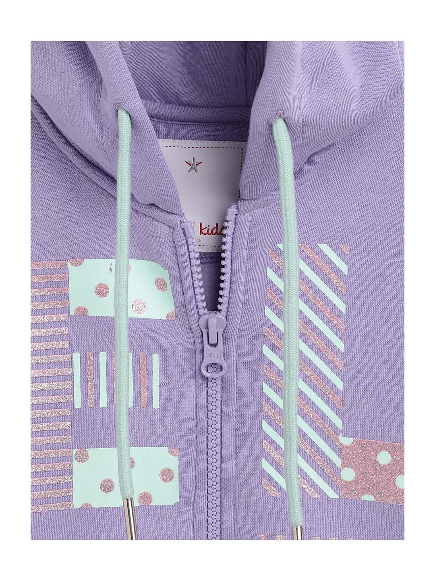 Elle Kids Purple Regular Fit Hoodie