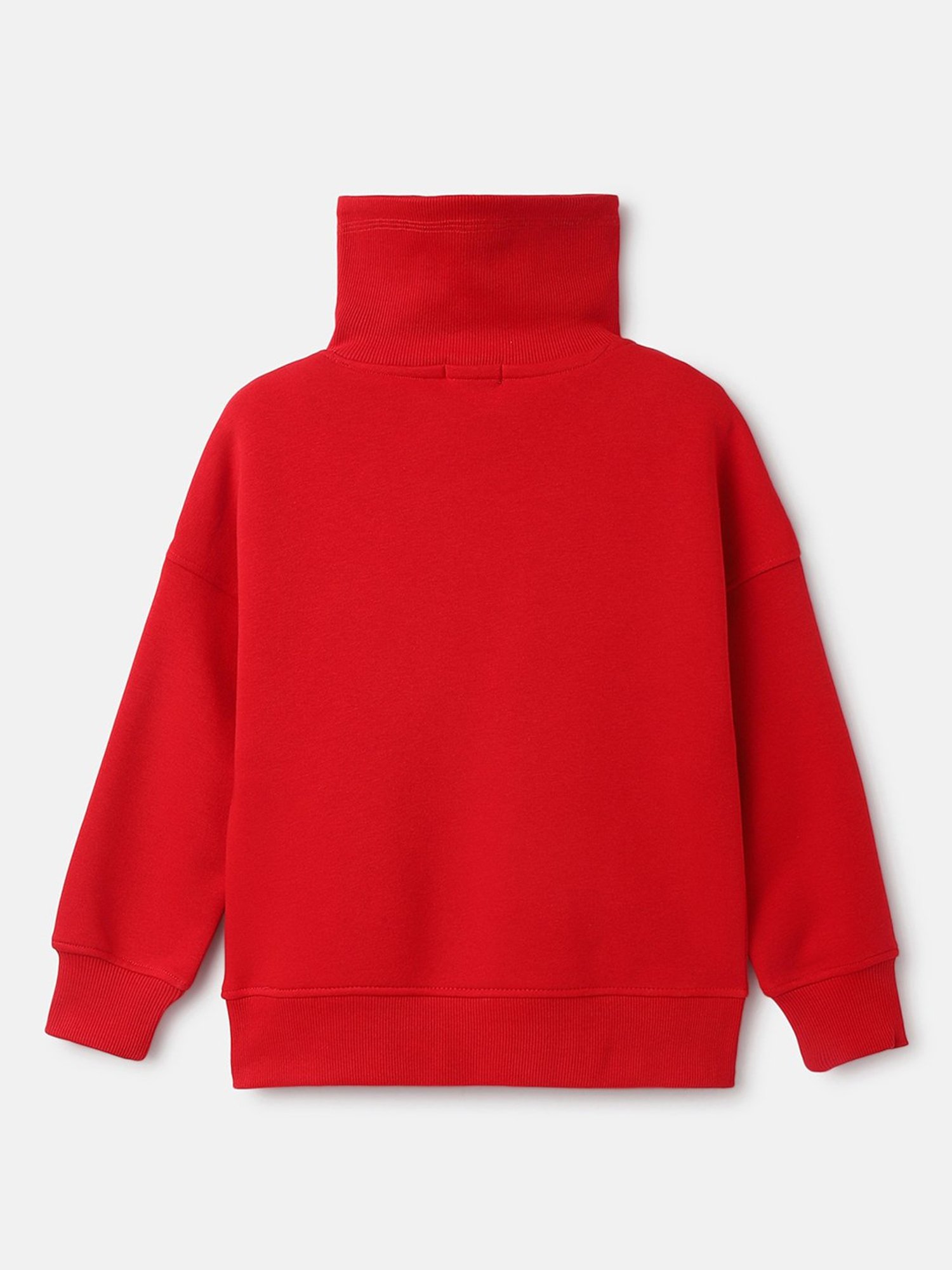 United Colors of Benetton Kids Red Solid Full Sleeves Sweatshirt