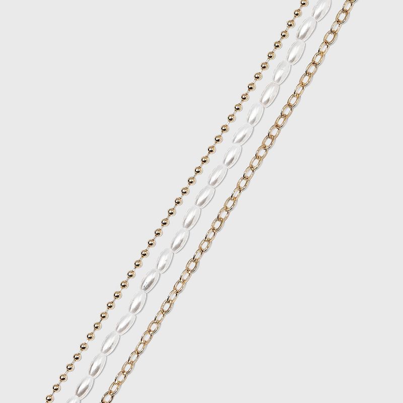 Pearl Anklet Set 3pc - A New Day™ Gold