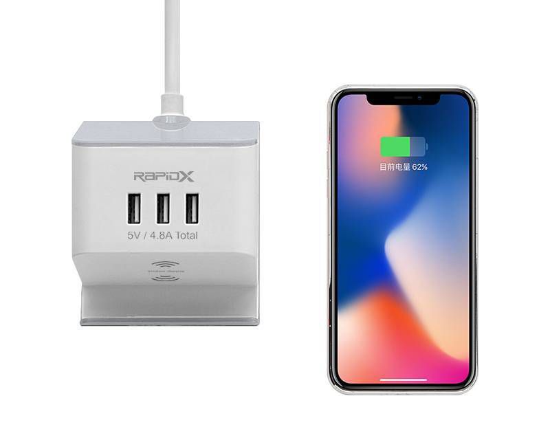 MyDesktop 29W Wireless Charging Stand with 3 USB Ports and 2 Power Outlets