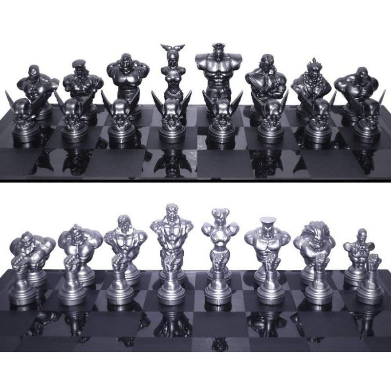 UCC Distributing Street Fighter 25th Anniversary Resin Chess Set w/ Game Board