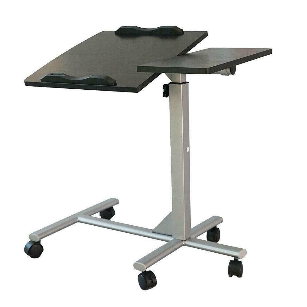 Adjustable Laptop Notebook Rolling Table Desk Stand Overbed Tiltable Tabletop