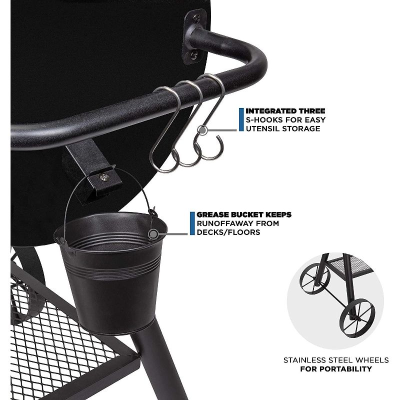 Zulay Kitchen 18" Grill Brush 100% Rust Proof Stainless Steel Bristles and a Sharp Metal Scraper with Long and Sturdy Handle