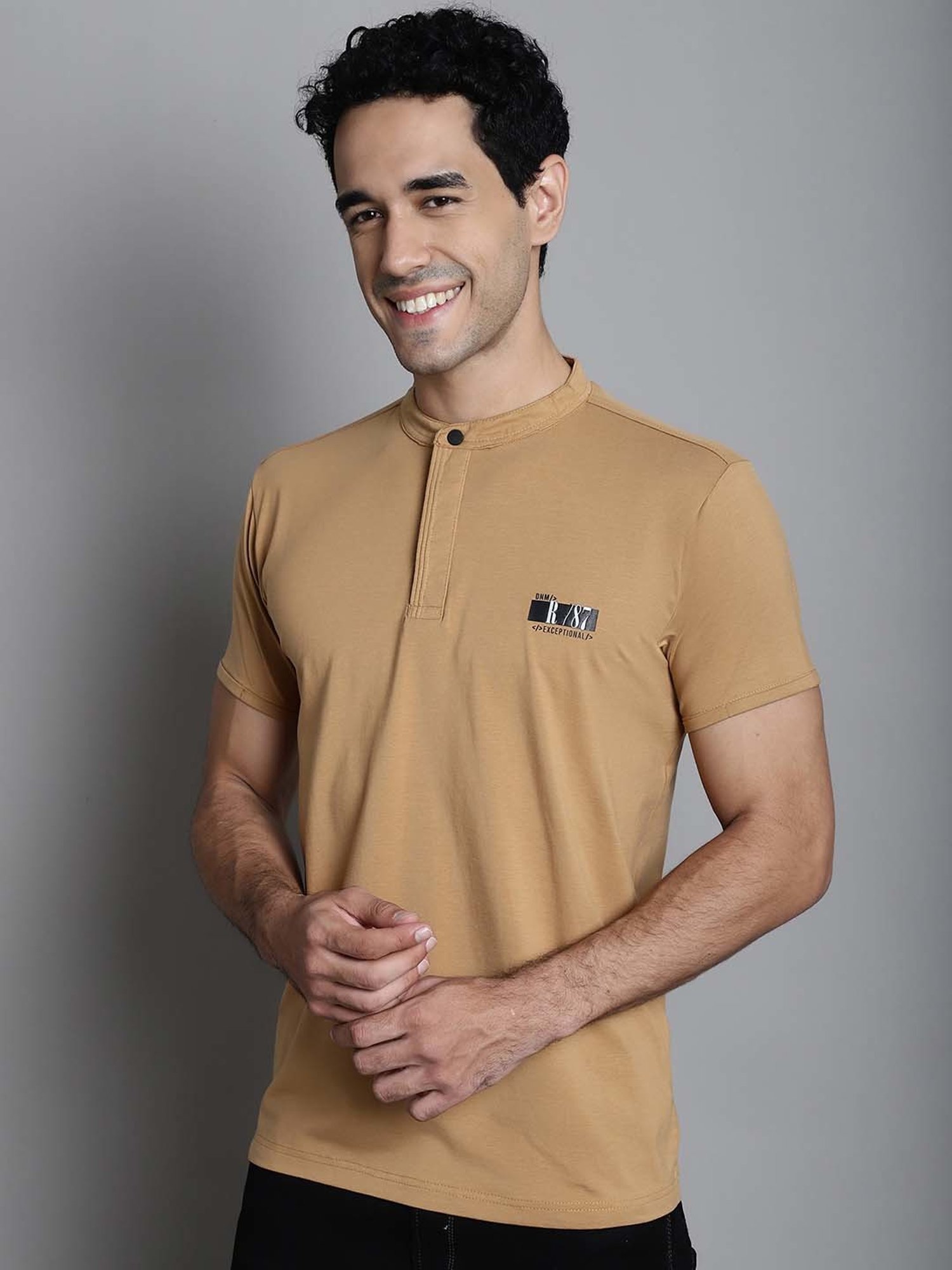 Venitian- Forbidden Clothing Light Mustard Slim Fit T-Shirt