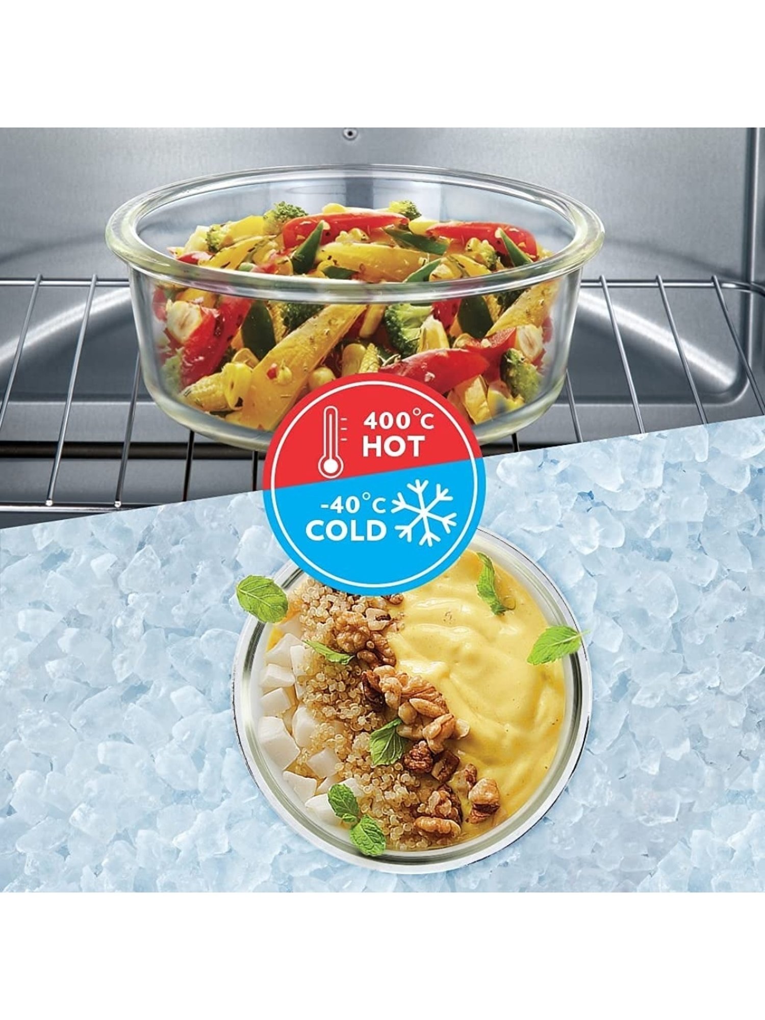 Borosil transparent Glass Containers (720 ml)