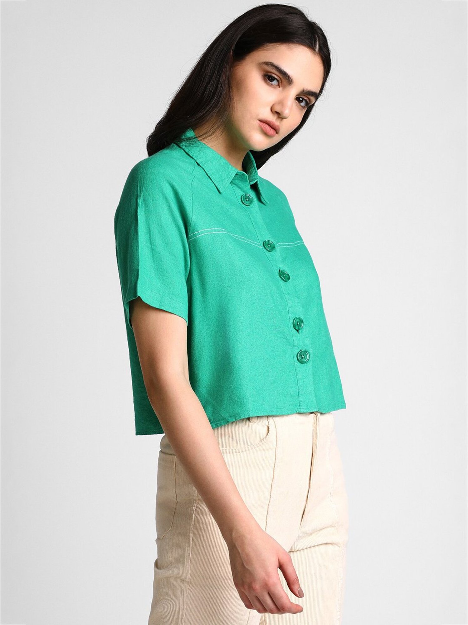 Allen Solly Green Regular Fit Shirt