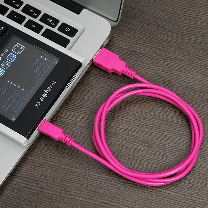 Premium OEM Quality Texas Instruments Graphing Calculator USB Charging Cable Designed for TI Nspire CX Nspire CX CAS TI 84Plus C and TI 84Plus CE Graphing Calculator Pink