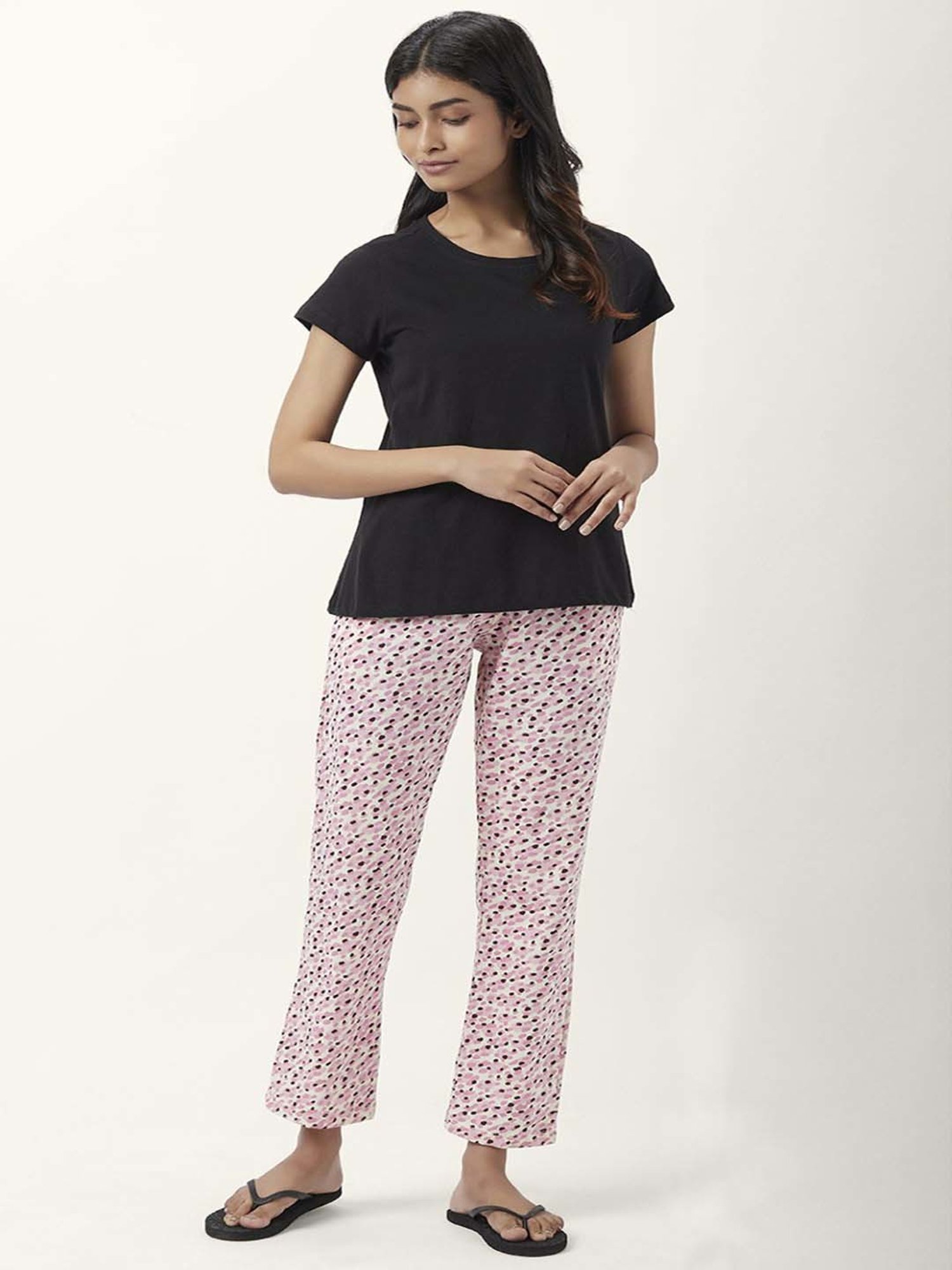 Dreamz by Pantaloons Pink Blue Cotton Printed Pyjamas