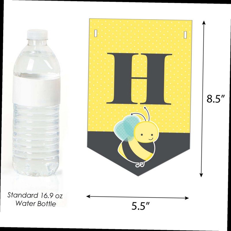 Big Dot of Happiness Honey Bee - Birthday Party Bunting Banner - Birthday Party Decorations - Happy Birthday