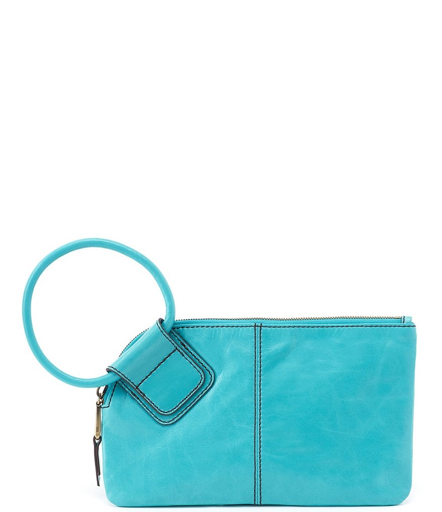 HOBO Sable Top Grain Leather Tassel Ring-Handle Top Zip Wristlet