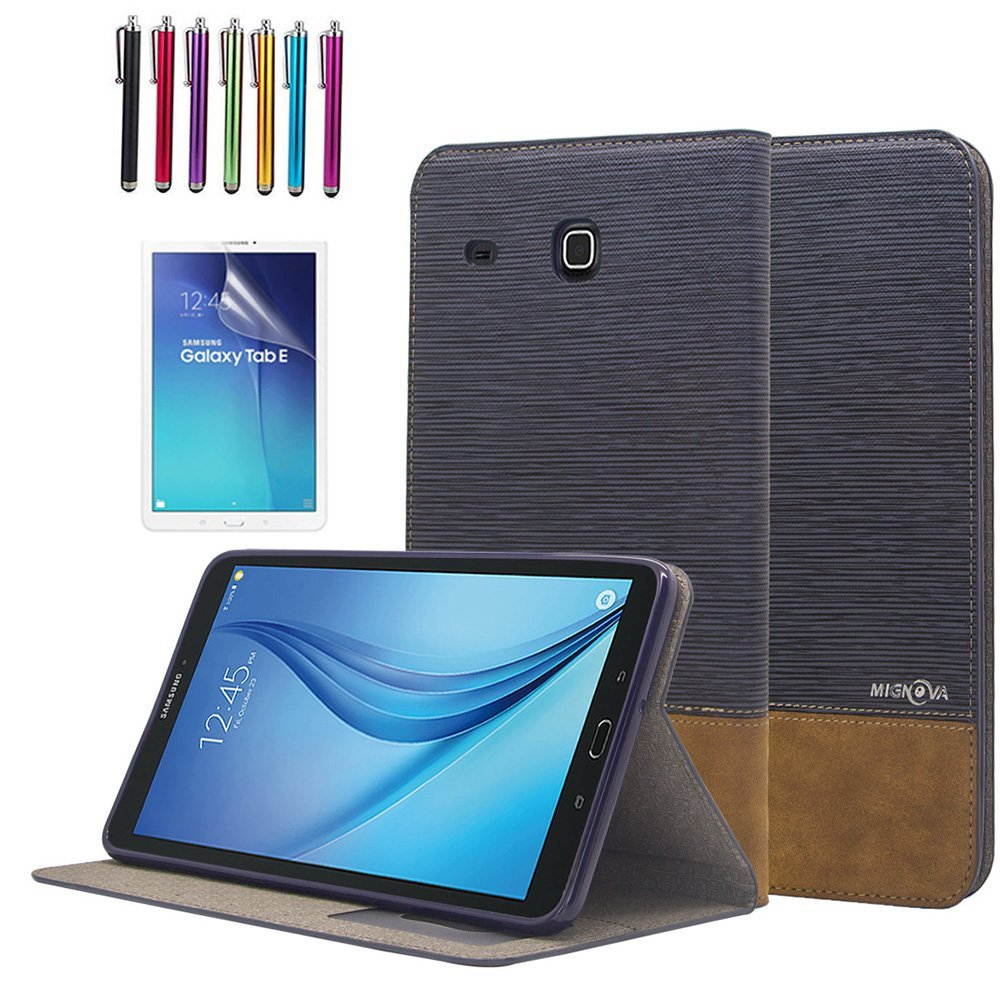 Mignova Samsung Galaxy Tab E 9.6 Case - Slim Lightweight Stand Cover for Samsung Galaxy Tab E 9.6 inch SM-T560 T561 + Free Screen Protector and Stylus pen