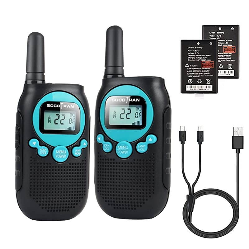 Walkie Talkies for Adults 5 Mile Long Range Boys Walkie-talkies 2 Pack 22CH 0.5W License Free FRS Two Way Radio with Flashlight Easy to Use for Family Camping Trip