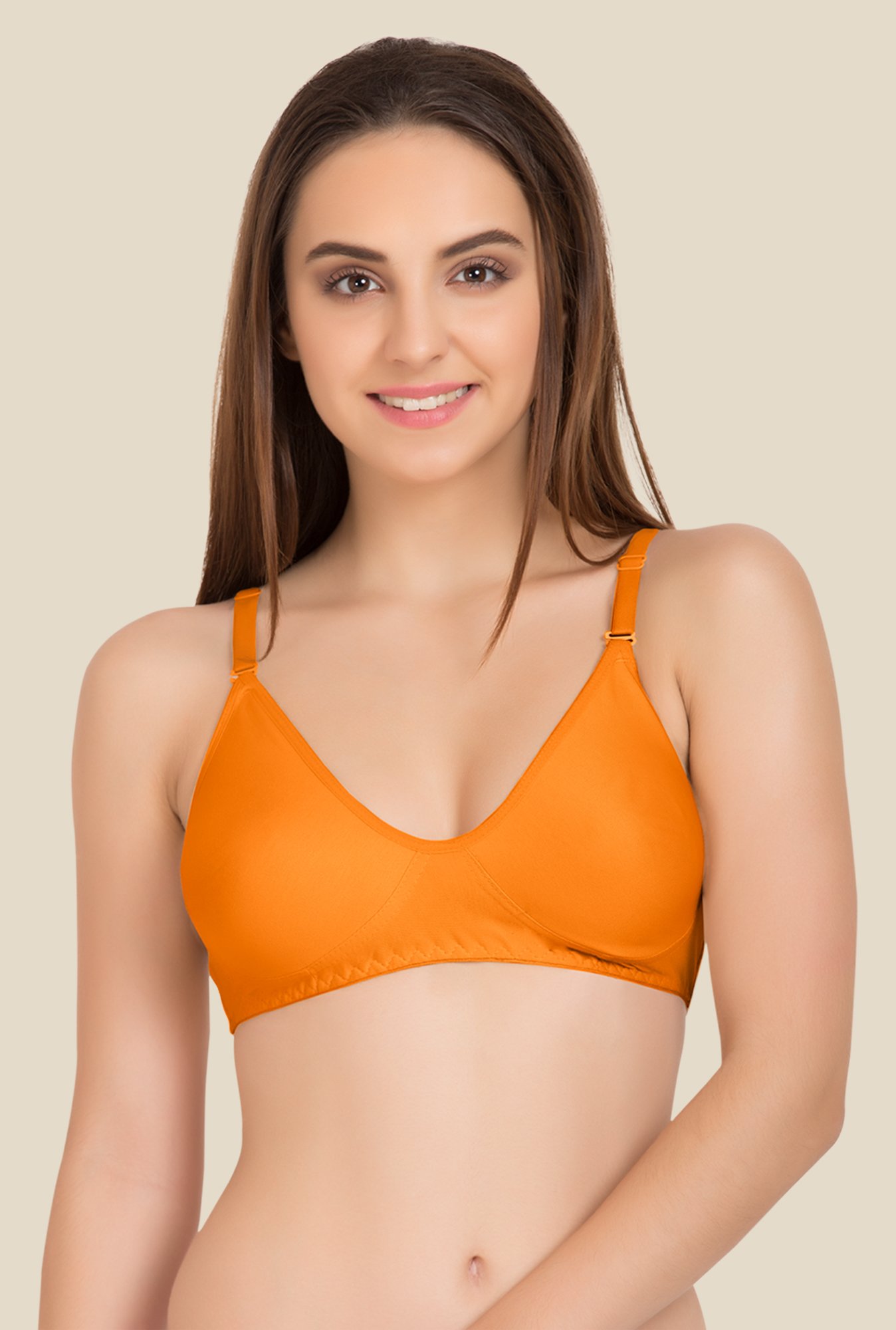 Tweens Orange & Peach Non Padded Bra (Pack Of 2)