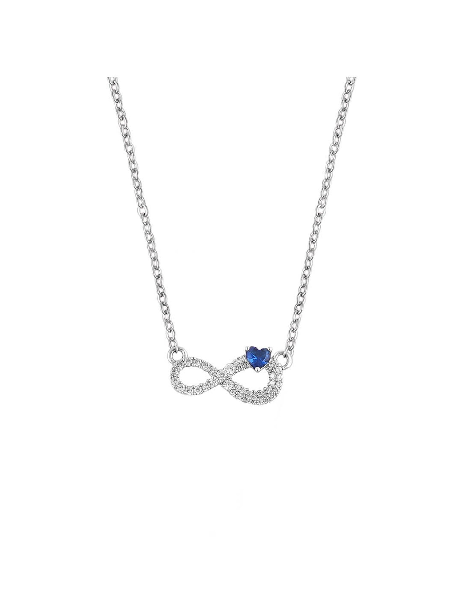 Juicy Couture Silver Athena Blue Stone Necklace