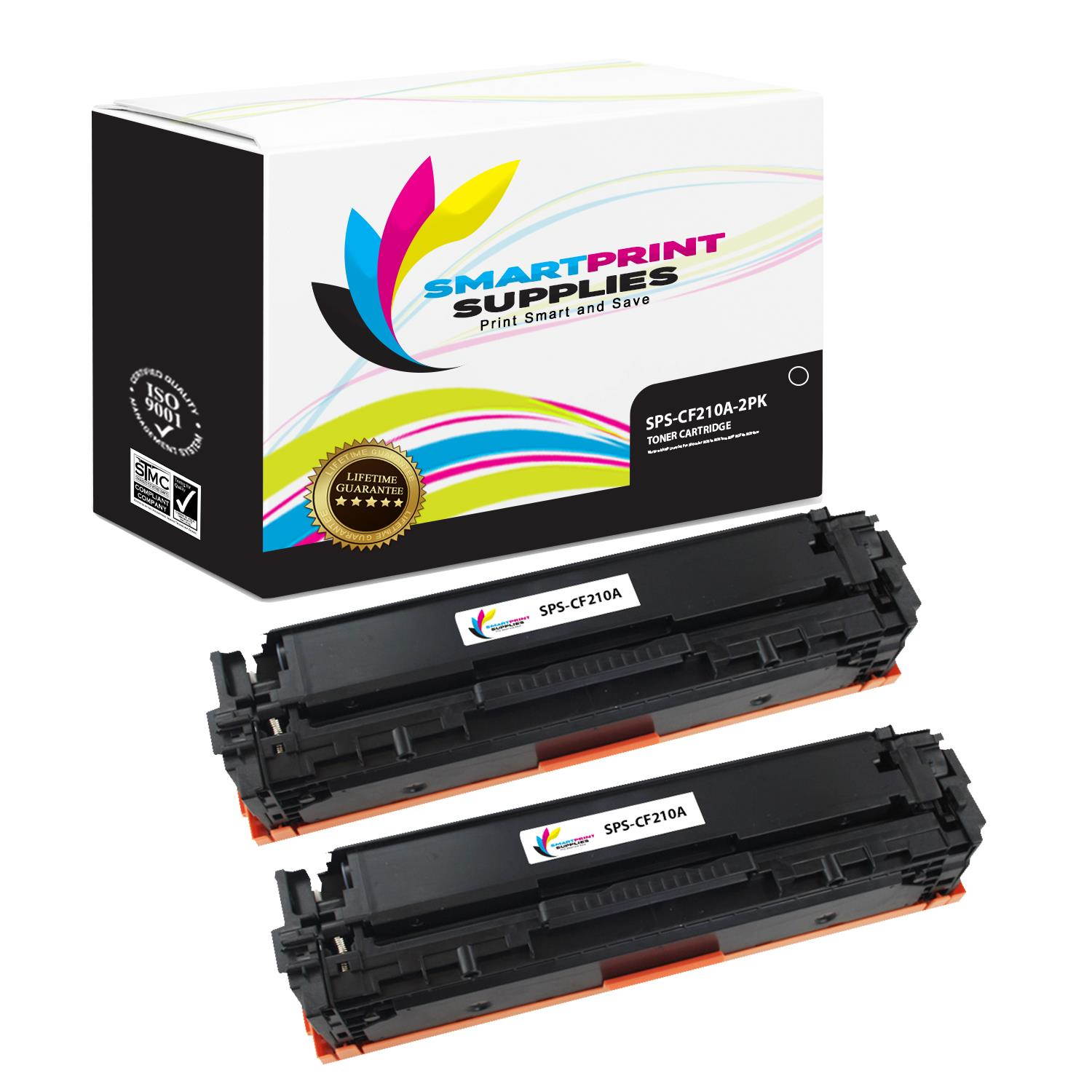 Smart Print Supplies Compatible 131A CF210A Black Toner Cartridge Replacement for HP LaserJet M251NW M276NW Printers (1,600 Pages) - 2 Pack