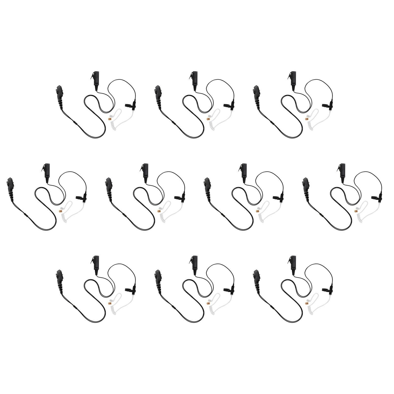 10 pcs 2-Wire Clear Coil Surveillance Kit for Hytera HYT PT580H PT580 PD790Ex