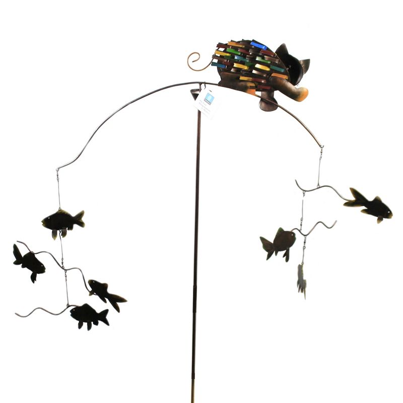 Home & Garden 43.5" Spikey Cat Balancer Kinetic Sculpture Gold Crest Distributing  -  Decorative Garden Stakes