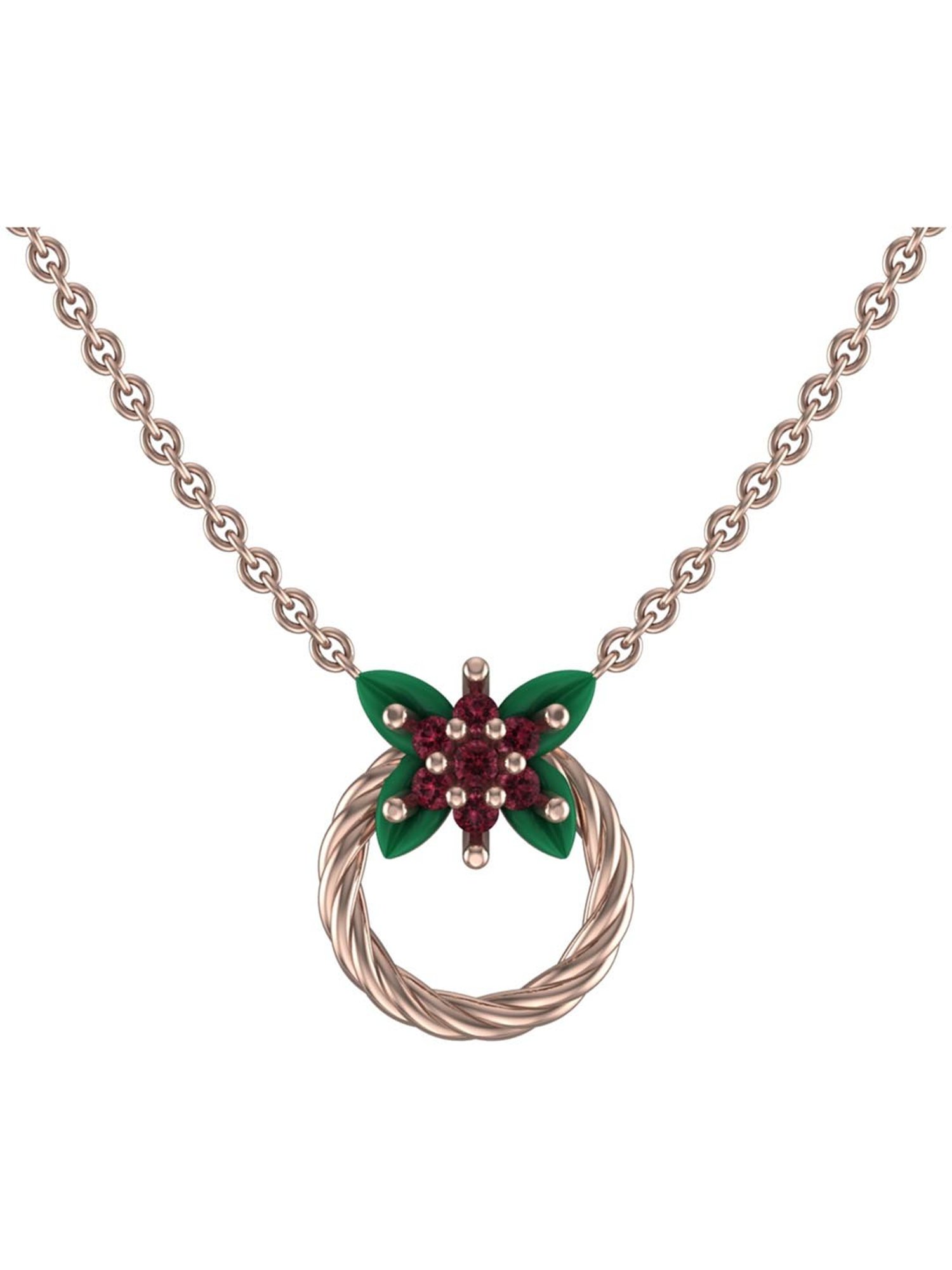 Praavy 92.5 Sterling Silver The Gold Christmas Wreath Necklace for Kids