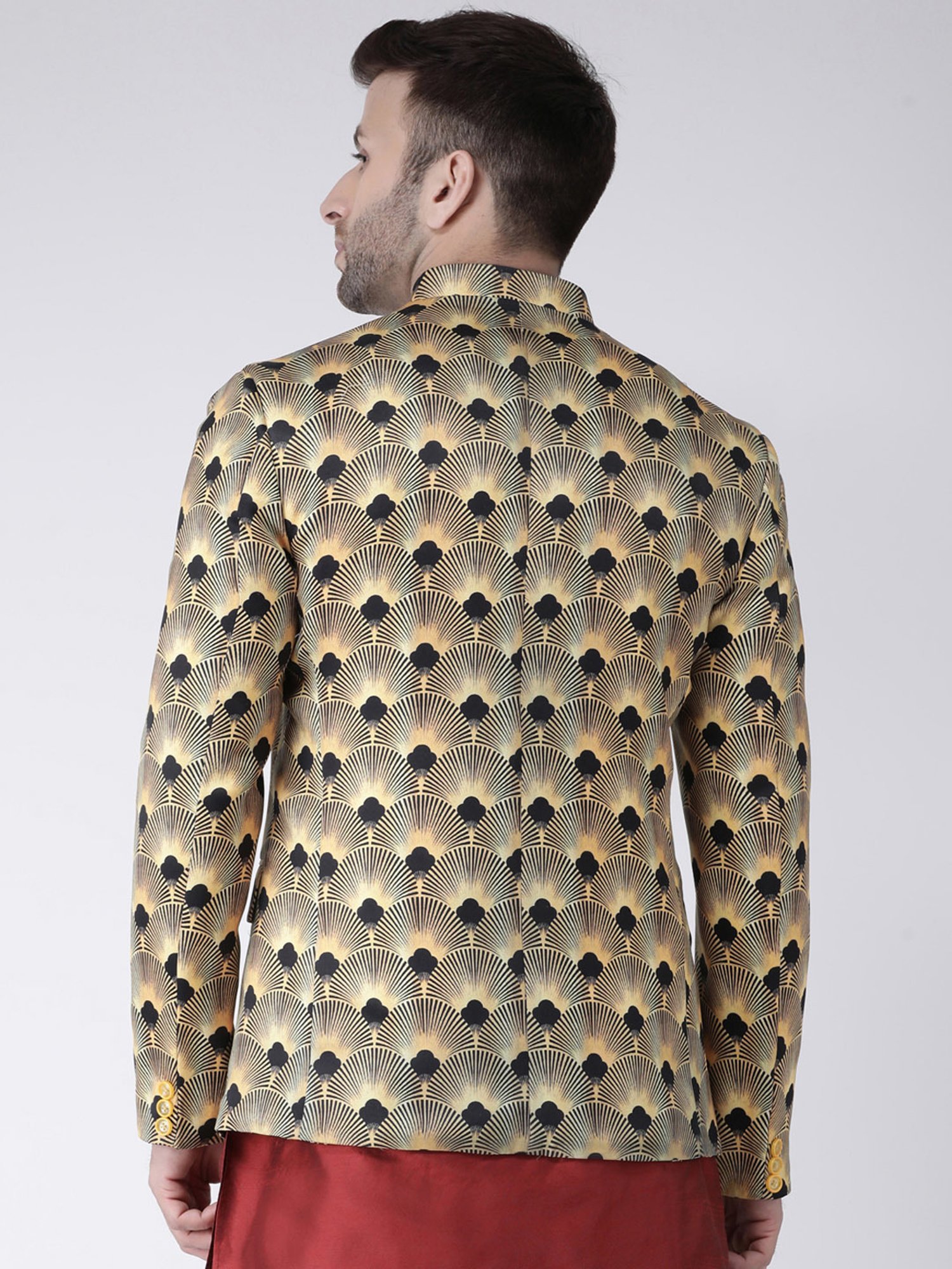 Hangup Cream Regular Fit Ethnic Blazer