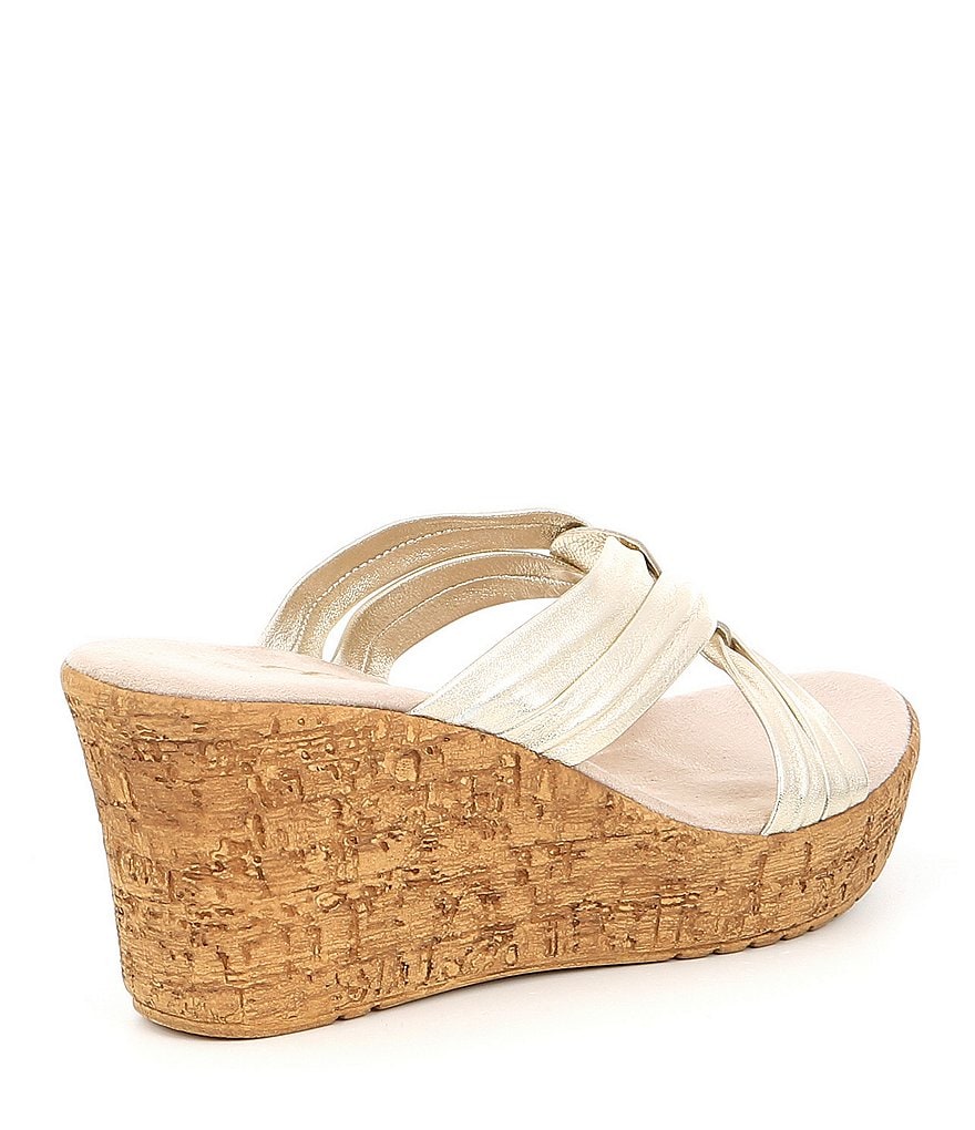 Onex Bethany Leather Wedge Slide Sandals