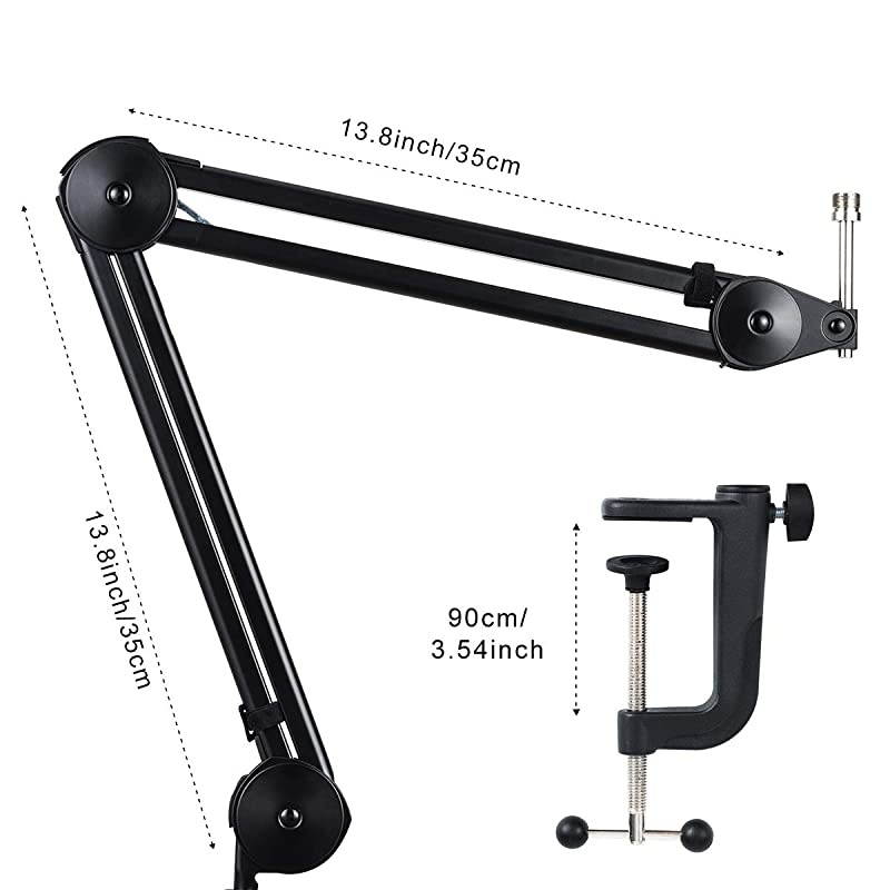 Microphone Boom Arm Stand Heavy Duty Adjustable Suspension Scissor amp Spring Builtin Mic Stand For Blue Yeti Snowball Microphone amp Blue Yeti Nano