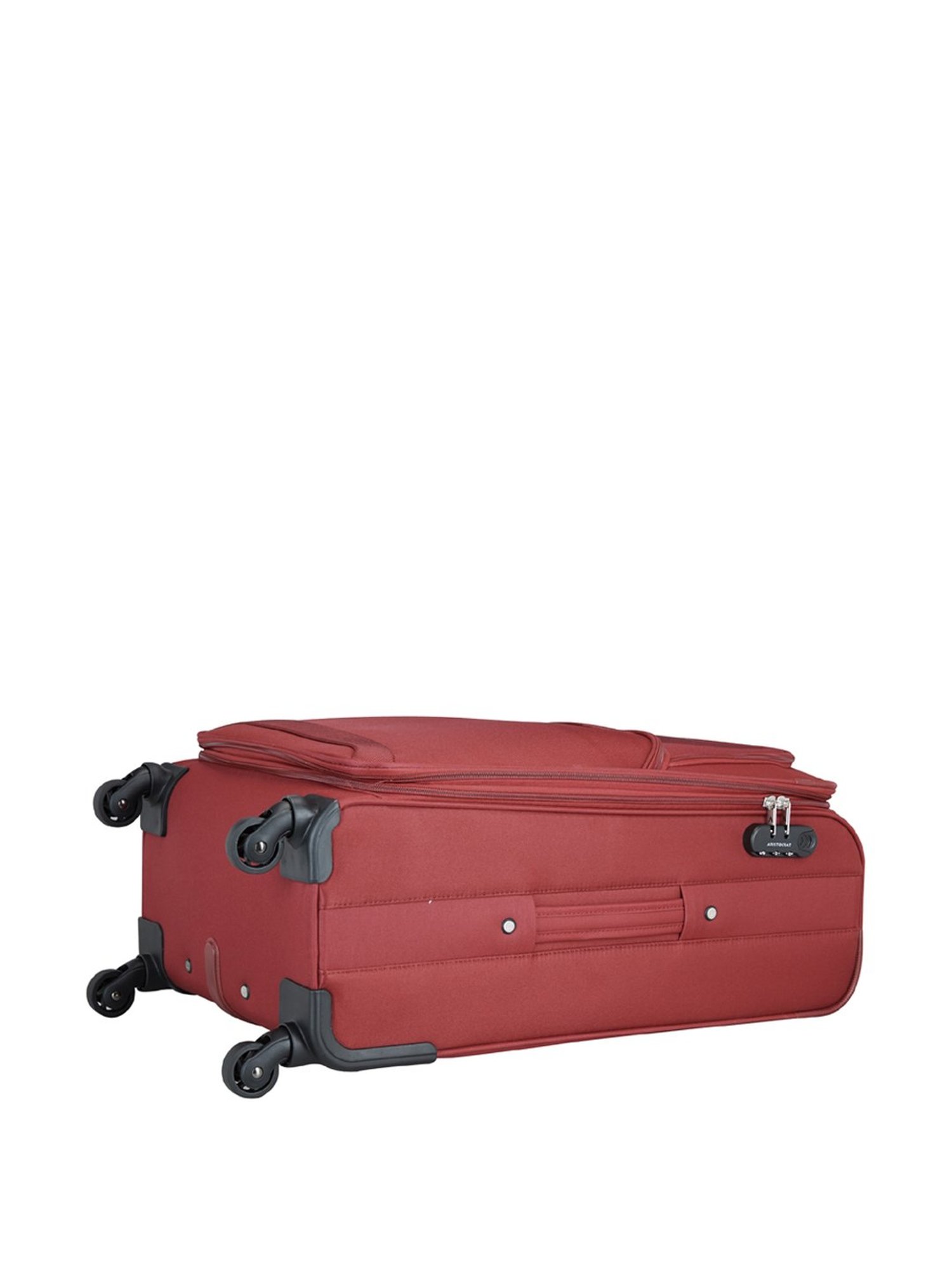 Aristocrat Amber Red 4 Wheel Small Soft Cabin Trolley - 58 cm
