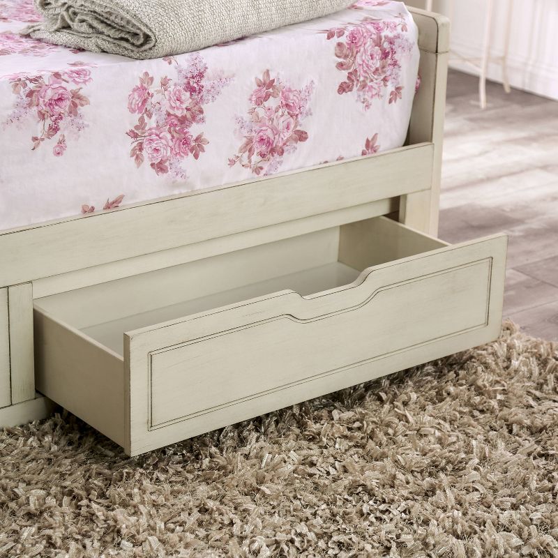 Twin Golar Solid Wood Daybed with Extendable Trundle Antique White - HOMES: Inside + Out