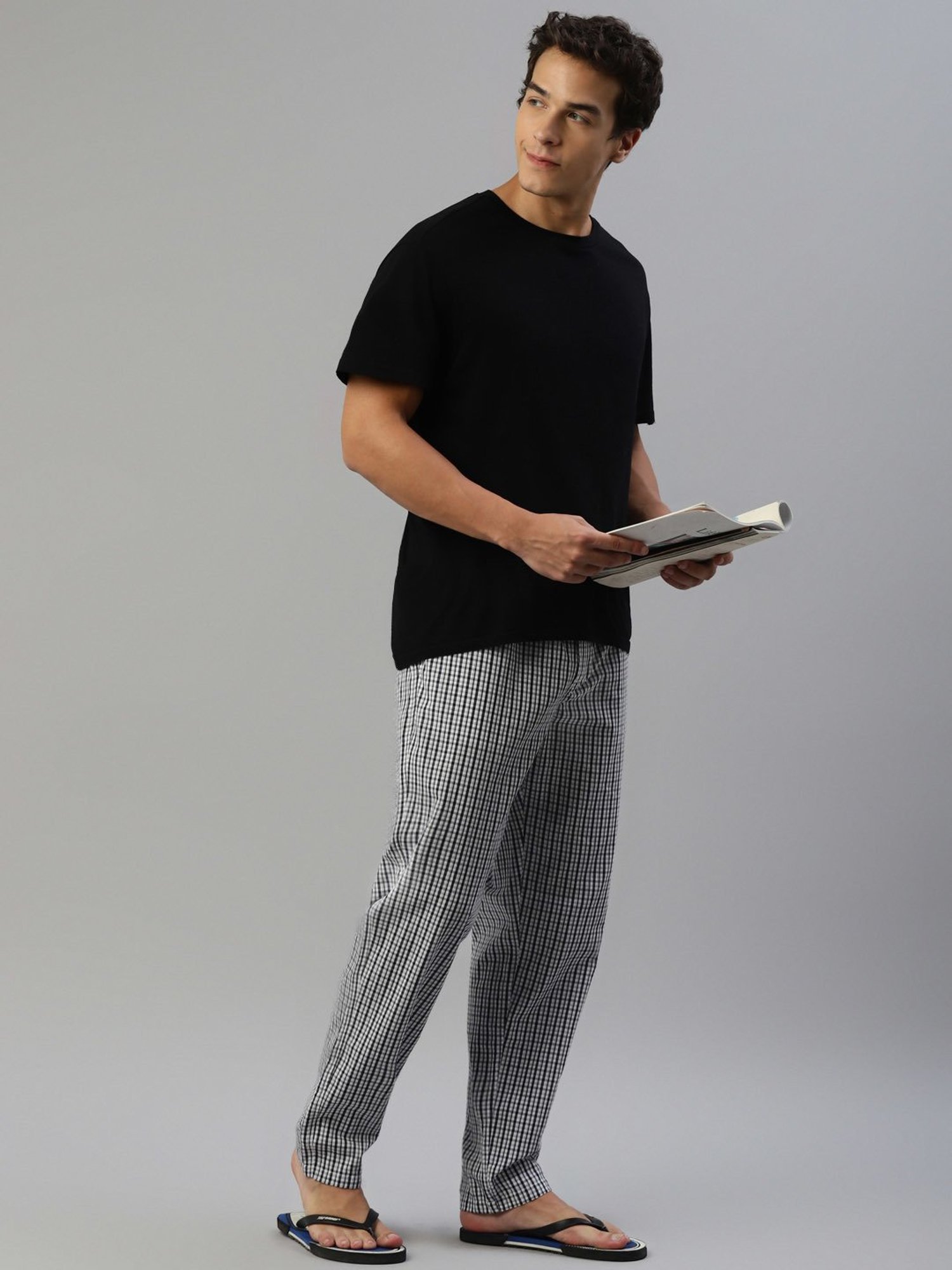Don Vino Black & White Check Lounge Pants