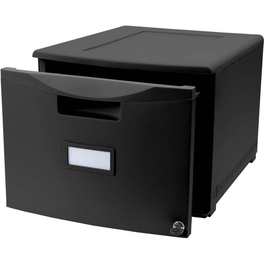 One Drawer Mini File Cabinet with Lock, Legal/Letter, Black (Drop Ship Approved Packing) (replaces 61260B01C)