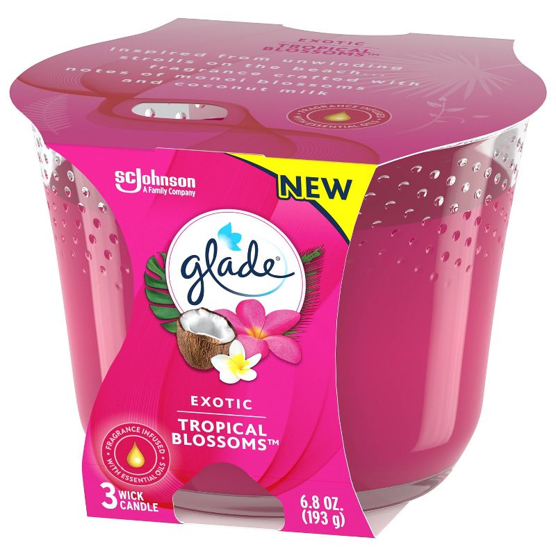 Glade Exotic Tropical Blossom Candle 3-Wick Candle - 6.8oz