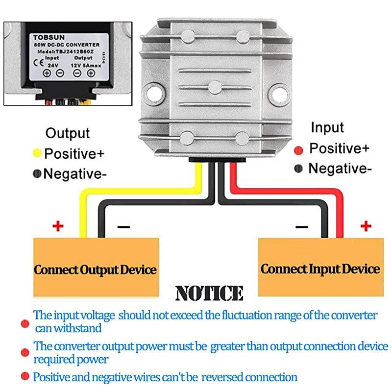 Voltage Regulator Buck Converter 24V Step Down to 12V 5A 60W Reducer Power Converter Waterproof Module Transformer for Golf Cart Club Car