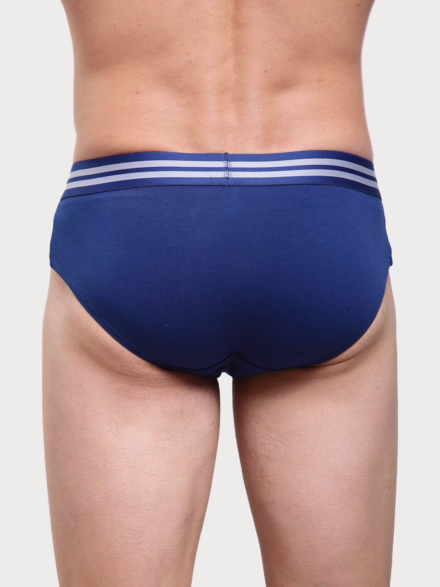 Zoiro Dark Denim & Dark Blue Cotton Regular Fit Briefs - Pack Of 2