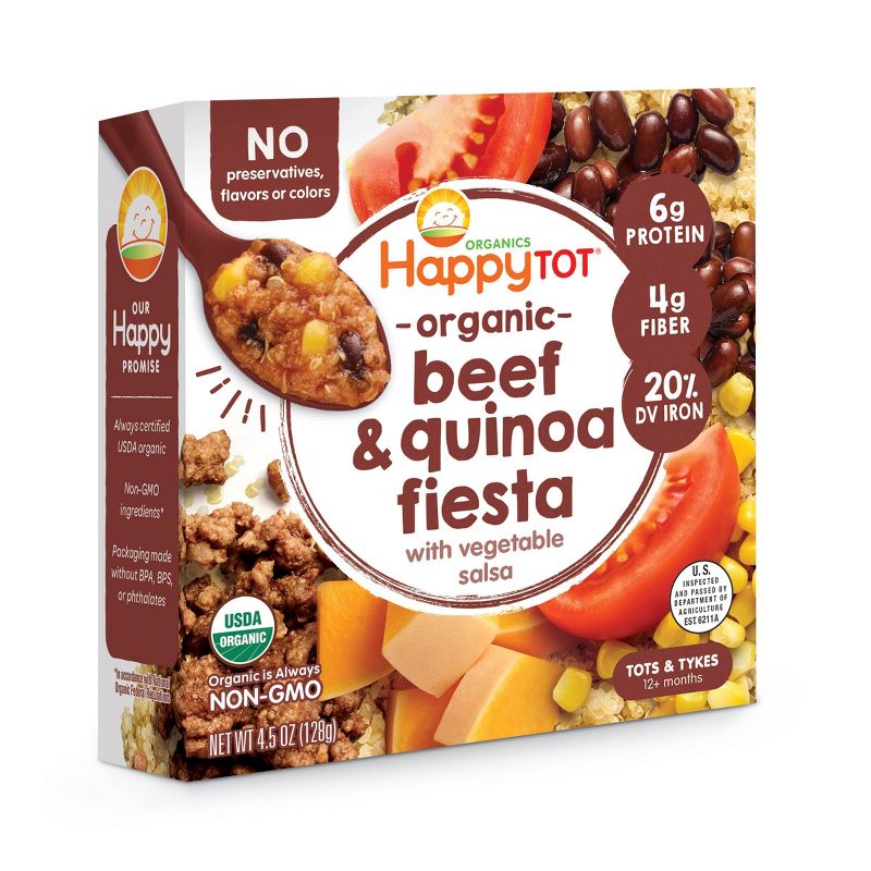 HappyTot Organic Beef & Quinoa Fiesta with Vegetable Salsa Baby Meals - 4.5oz