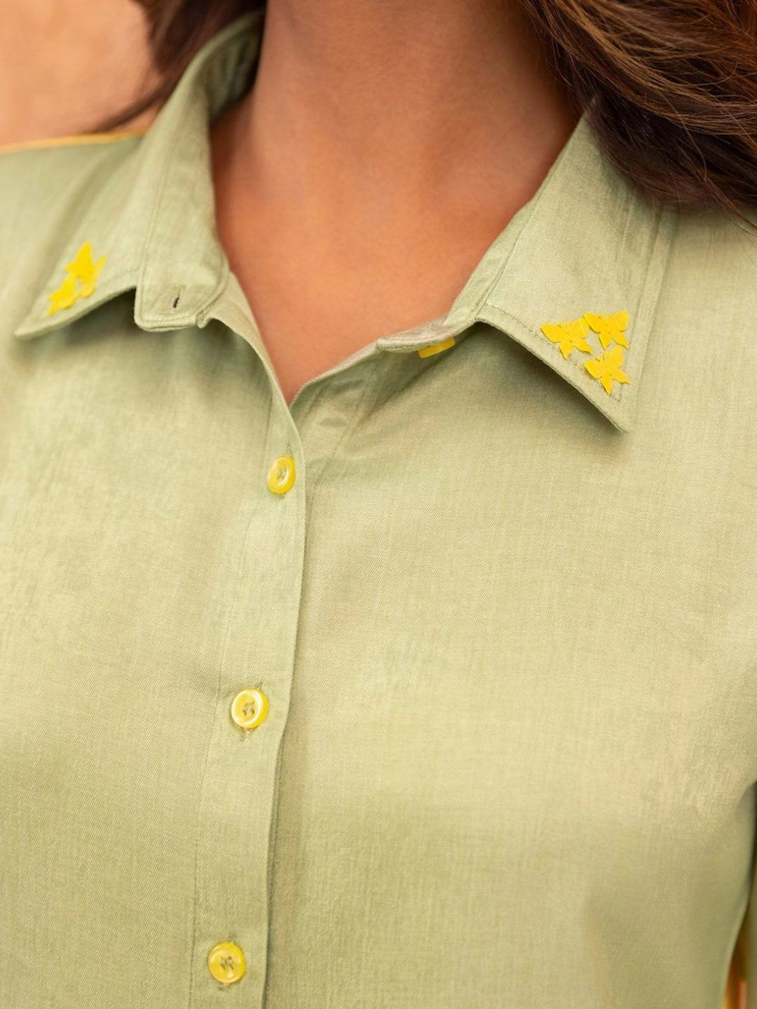 BInfinite Green Butterfly Embellished Coords-Set