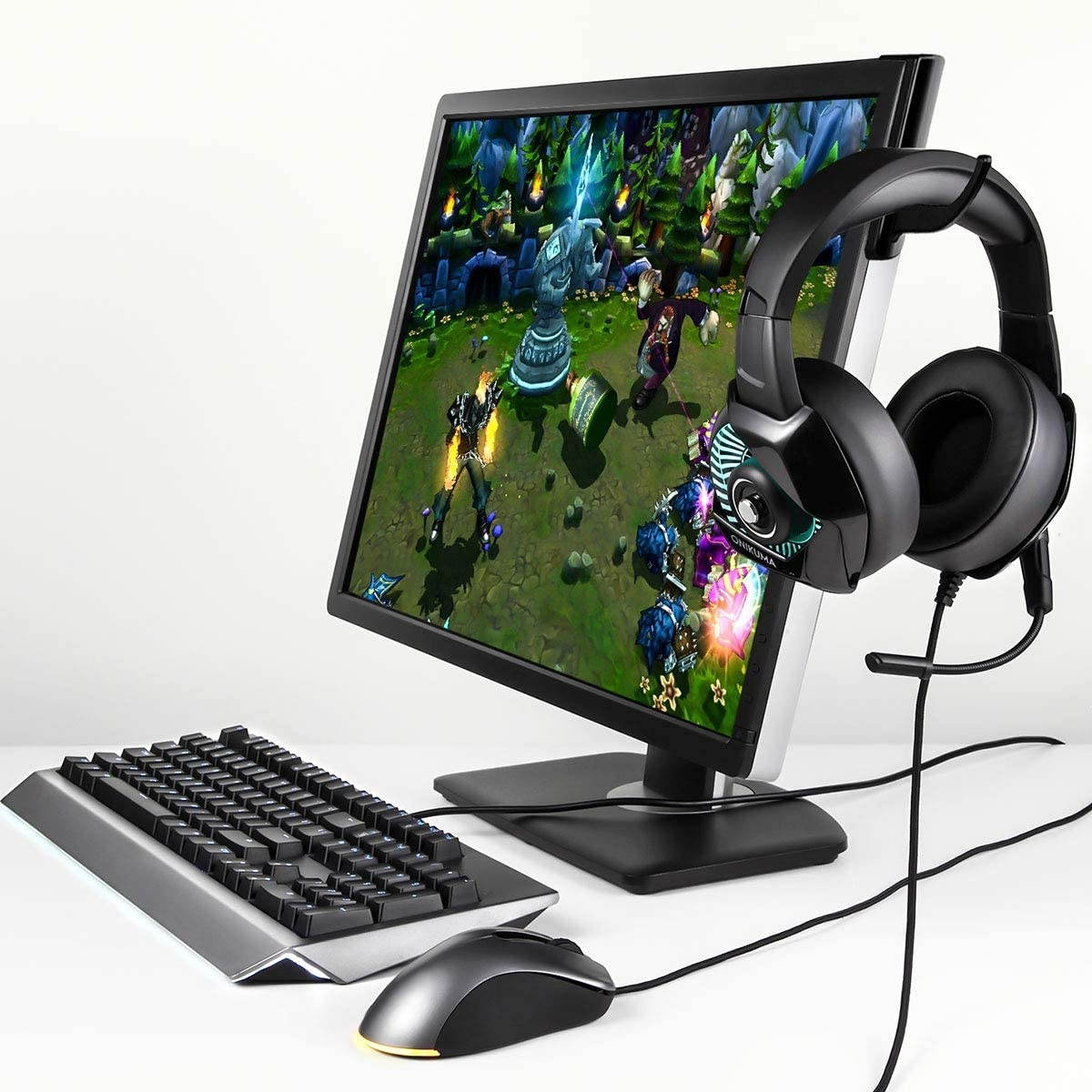 ONIKUMA Gaming Headset - 3.5mm Headset for PS4, Xbox One (Adapter Needed), Nintendo Switch (Audio), PC, etc. Over-Ear PC Gaming Headset with Stereo Surround Sound, Noise-Canceling Microphone