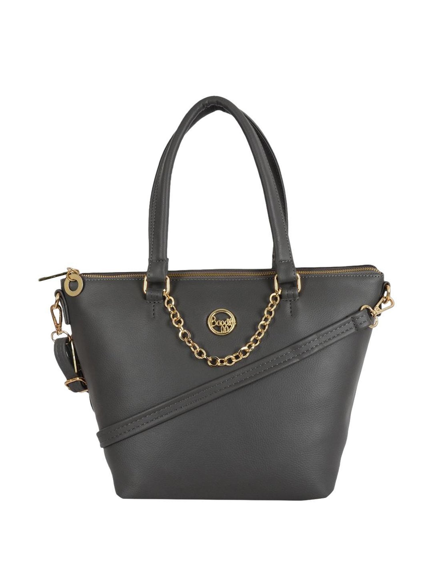 Baggit Btis Ressa Grey PU Textured Handbag