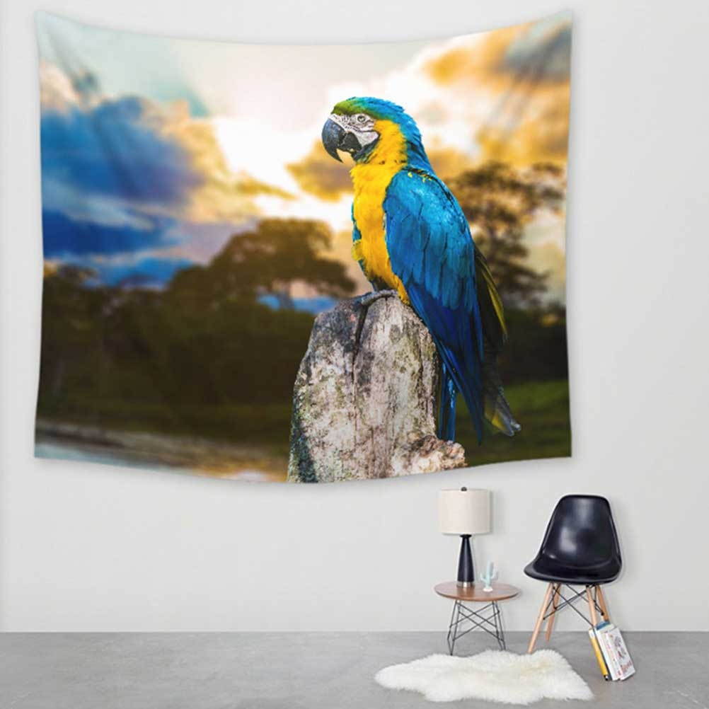 1PC 150x130cm Bird Pattern Tapestry Parrot Digital Wall Hanging Polyester Backdrop Decor for Home (Pattern 1)