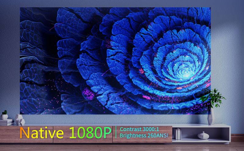 5G WiFi Bluetooth Projector, Artlii Energon 2 Outdoor Projector Support 4K, 340 ANSI Lumen 300" Display, Keystone&Zoom, Full HD Native 1080P Projector Compatible w/ TV Stick, iOS, Android, PS5