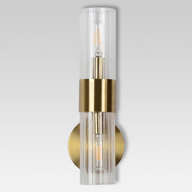 Ribbed Glass Sconce Lamp Brass  - Project 62™